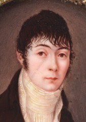 Jean-Michel L’Eveque (b. 1772) „Young gentleman“, rare enamel miniature, ca.1800