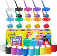 Non-Toxic Finger Paint Set for Kids: 10 Colors, Cups & Brushes – Mess-Free Fun!