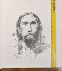 SaLe !!!!! 14″x17″ JOSE TRUJILLO MALE MAN FIGURE FACE Drawing