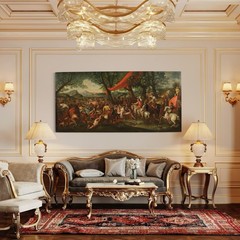 Alexander the Great battle antique painting oil canvas artwork 18th century
