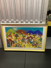 Pueblo Art by Artist Maya In Frame Signed by Artist Width 31.5 In Hieght 22 In