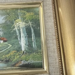 Vintage Oil Painting In Ornate Gold Frame Nature Size 11×9 Signed