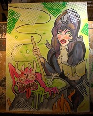outsider art Elvira, Mistress of the Dark „Something I Conjure Up“ 18×24 Mohler