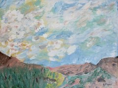 Rocky Mountain, 18 x 24 x .5, Abstract Landscape Painting by Jeanne Player