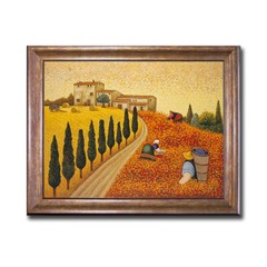 Bronze-Framed Village Landscape by Herrero Canvas Art, 22 in x 28 in Framed Size