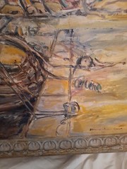 Reduced- Vintage Oil Painting by HORACE JAMES GAINE 33 1/2 × 27 1/2 Inches