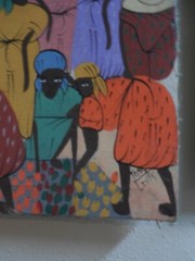 VINTAGE ORIGINAL HAITIAN OIL PAINTING BY TONY LOUS HAITI 16″ 12 1/4″