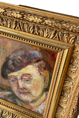 Attr. to KIKOINE (1892-1968) – School of Paris Oil – Selfportrait with Beret