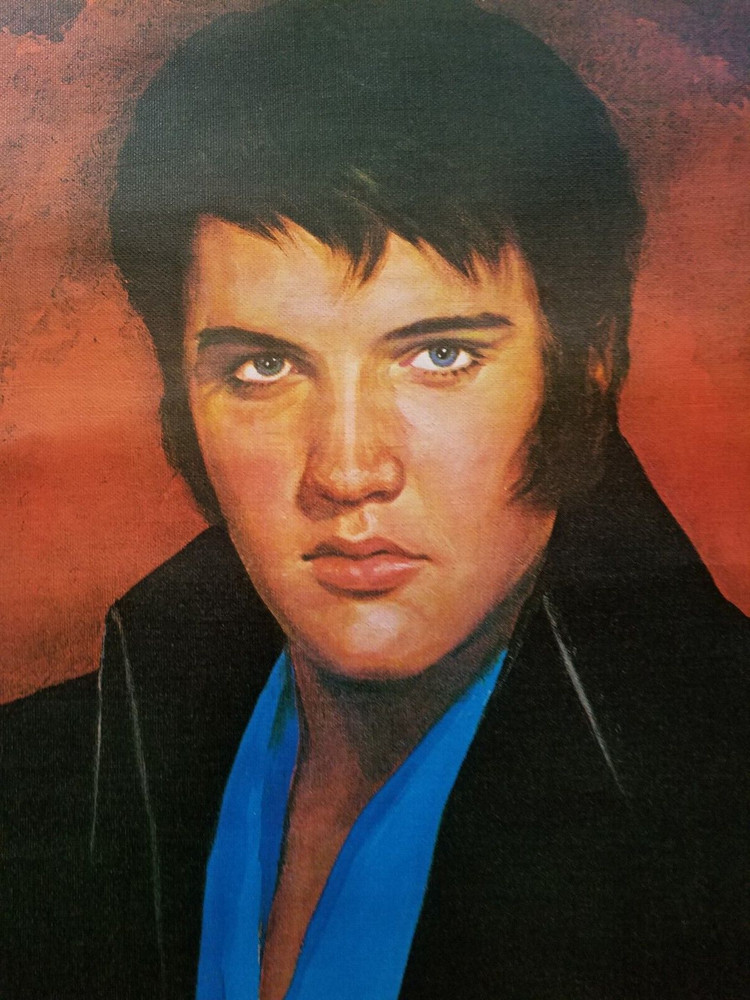 1979 Elvis Presley Canvas Signed by Lawrence Williams Portraits of the Stars
