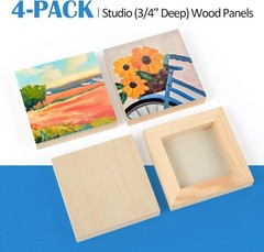 Unfinished Birch Wood Art Panels – 4 Pack 4×4“ for Creative Personalization