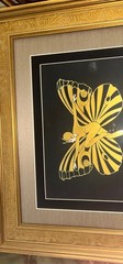 VTG Original Di Kaye ART DECO BUTTERFLY LADY erte Style Watercolor 22×25” Framed