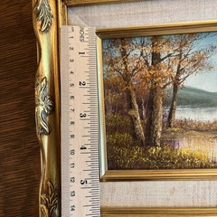 Phillip Cantrell Original Oil Painting Landscape Lake 5×7 Signed Gold Wood Frame