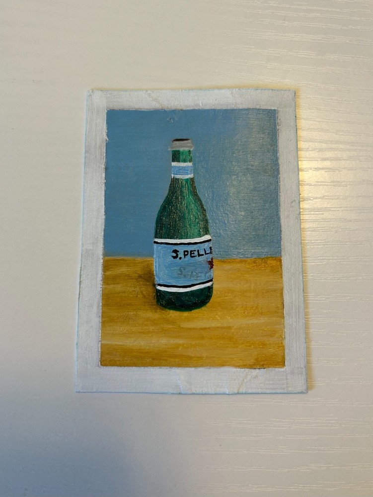 ACEO Original Still Life Bottle Painting Signed Art Card