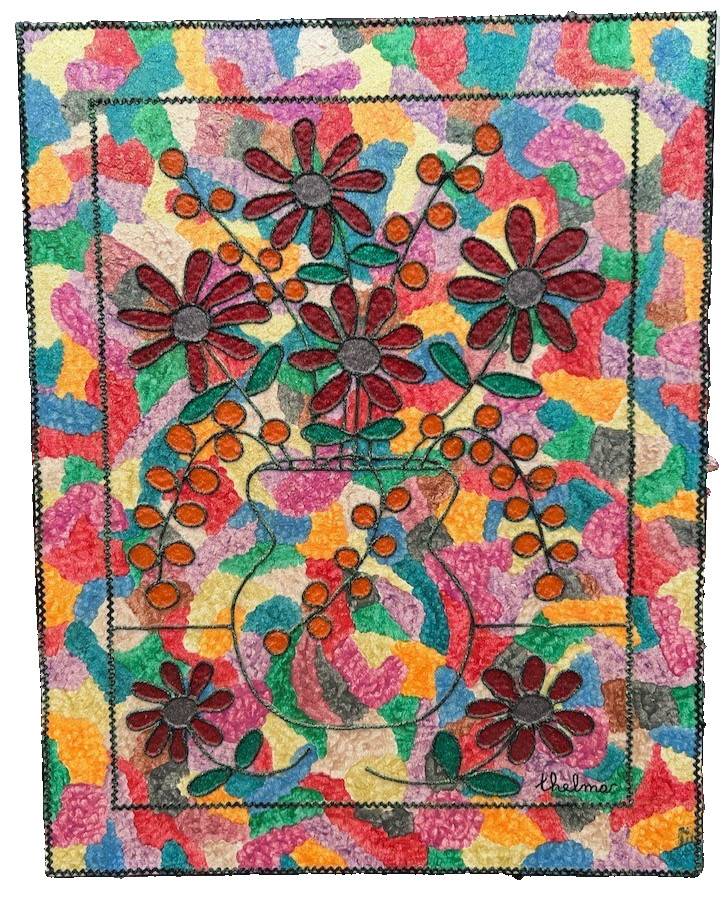 VTG Thalmar Original Textured Painting Framed Colorful Floral Vase Design 28×22
