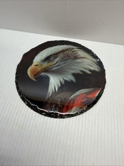 Bald Eagle Glossy Picture on Black Slate Wall Art 7.5″ With Stand