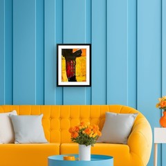 Sloog Original Art Colorful Bold Modern Abstract Wall Art Painting on Paper 9×12