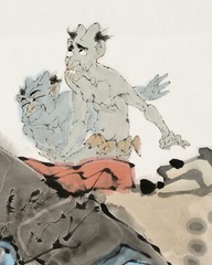 ORIENTAL FINE ART CHINA FAMOUS PAINTING-laozi