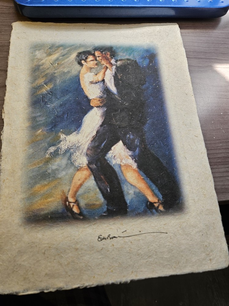 2006 ESTELA BARTOLI COUPLE DANCING OIL PAINTING „YESTERDAYS“ TANGO 12″ X 9″ OOAK