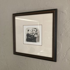 Vintage Original LITHOGRAPH Out of Court Settlement Signed Charles Bragg w COA
