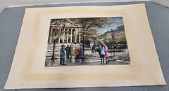 Original Watercolor Paris Rue Royale La Madeleine Signed unframed 8″x12″