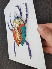 Original Art Acrylic Painting Insect Tick Colors Original Size 9 x 12 inches