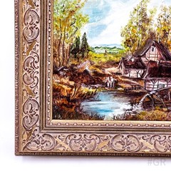 Original Oil Painting „Landscape“ in Antique Picture Frame (54 x 44 cm)