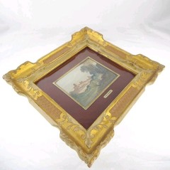 8.75″ Gino Tassinari Italy Vintage Miniature Landscape Oil Painting Framed