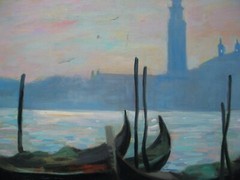 Nino Pippa Artist Painting Italy Venice S G Maggiore Seago Interest 24″X36″ COA