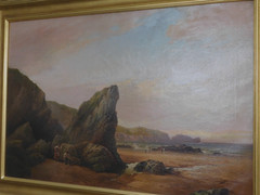 BEAUTIFUL COASTAL GENRE SCENE by G. H. JENKINS (19th C., England); O/C, Signed