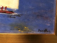 Oil On Canvas Signed Demetro 17 x 20 Inch Plein Aire Gold Frame