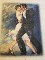 2006 ESTELA BARTOLI COUPLE DANCING OIL PAINTING „YESTERDAYS“ TANGO 12″ X 9″ OOAK
