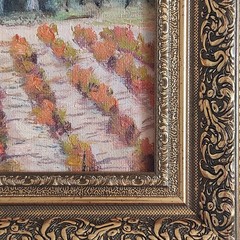 Original Oil Painting Tuscany Vineyard Italian Villa Landscape Framed Farmhouse