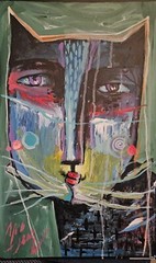 Acrylic On Cardboard By Carlos Cesar cuban art 47x30cm Cm T: Miau