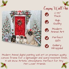 Pekingese Dog Canvas .75″ Personalized Digital Painting Christmas NWT