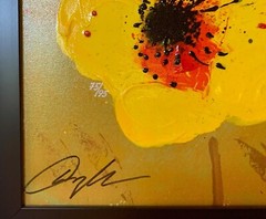 Large Framed Hand Embellished Giclee – Flowers by Dominic Pangborn