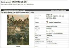 Very Large Original James Lawson Stewart Watercolor – Carlisle Castle ca 1870