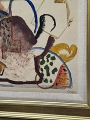 Jo Cain Painting Antique 1930’s Cubist Cubism Modernism Abstract Oil Small Gem