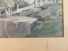 Very Pretty Painting Watercolour On Paper Xixth Boudet 1824 Forest Landscape Cv
