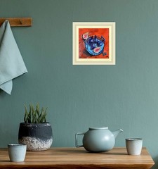 Fig Painting Fruit Original Oil Painting Kitchen Wall Art Red Still Life signed