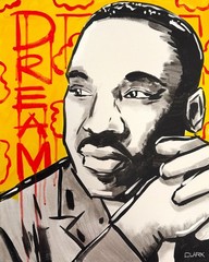 Original Martin Luther King Jr Pop Art – Hand Painted 20×16″ Stretched Canvas
