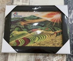 Vietnam Tranh Gao Rice Painting Of The Rice Fields In Northern Area Of Sap