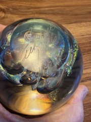 Eickholt WMOC Silver Bubbles Paperweight 3 1/2″ Diameter Signed on the bottom