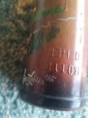 CERTO Eagle hand painted vintage themed brown medicine liquor bottle-dated 1986