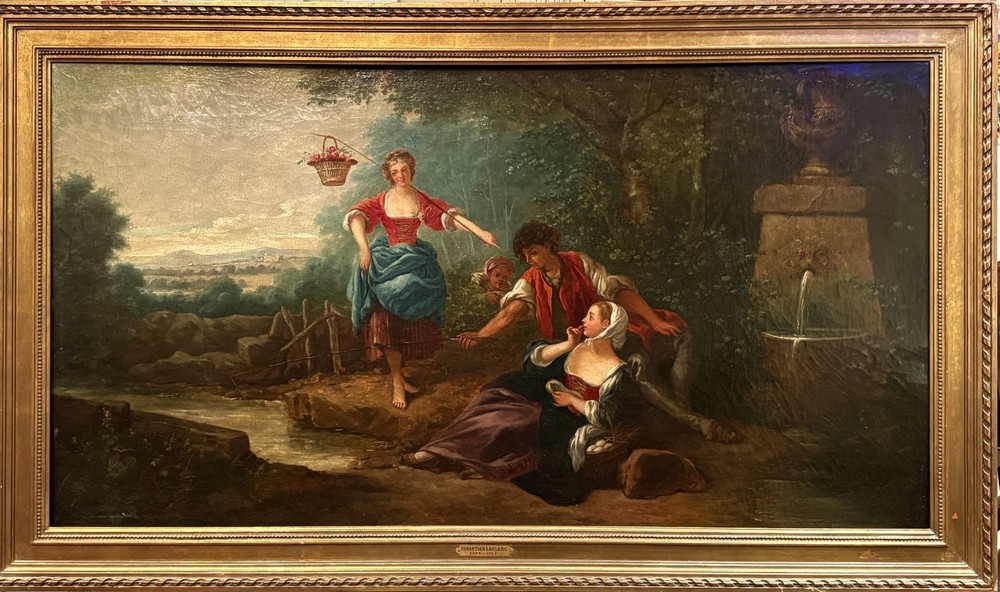 Sebastien Leclerc the Younger (French), 18th C Rococo Style O/C Pastoral Scene!