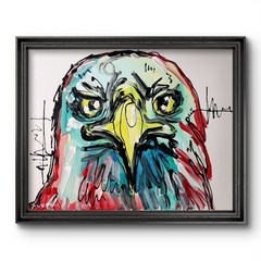 Aleph Hand Painted Bird 14×11 Abstract Expressionist Decor Painting Canvas
