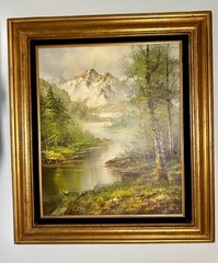 ORIGINAL OIL PAINTING, BEAUTIFUL! 32″ x 28 ½“ including FANTASTIC 4 1/2″ FRAME!