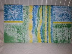 ORIGINAL ABSTRACT ACRYLIC ARTWORK ON 2 10 X 20 CANVAS , 1 16 x 20 canvas
