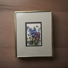 FRAMED SIGNED WATERCOLOR PRINT OF PANSIES BY BARBARA WHITLEY – CHARLESTON, SC
