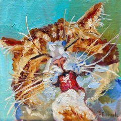 Pet custom portrait by photo Original art oil painting cat dog animal Signed