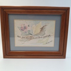 Original Watercolor Painting „Real Love Stories Never Have Endings“ Signed 1987